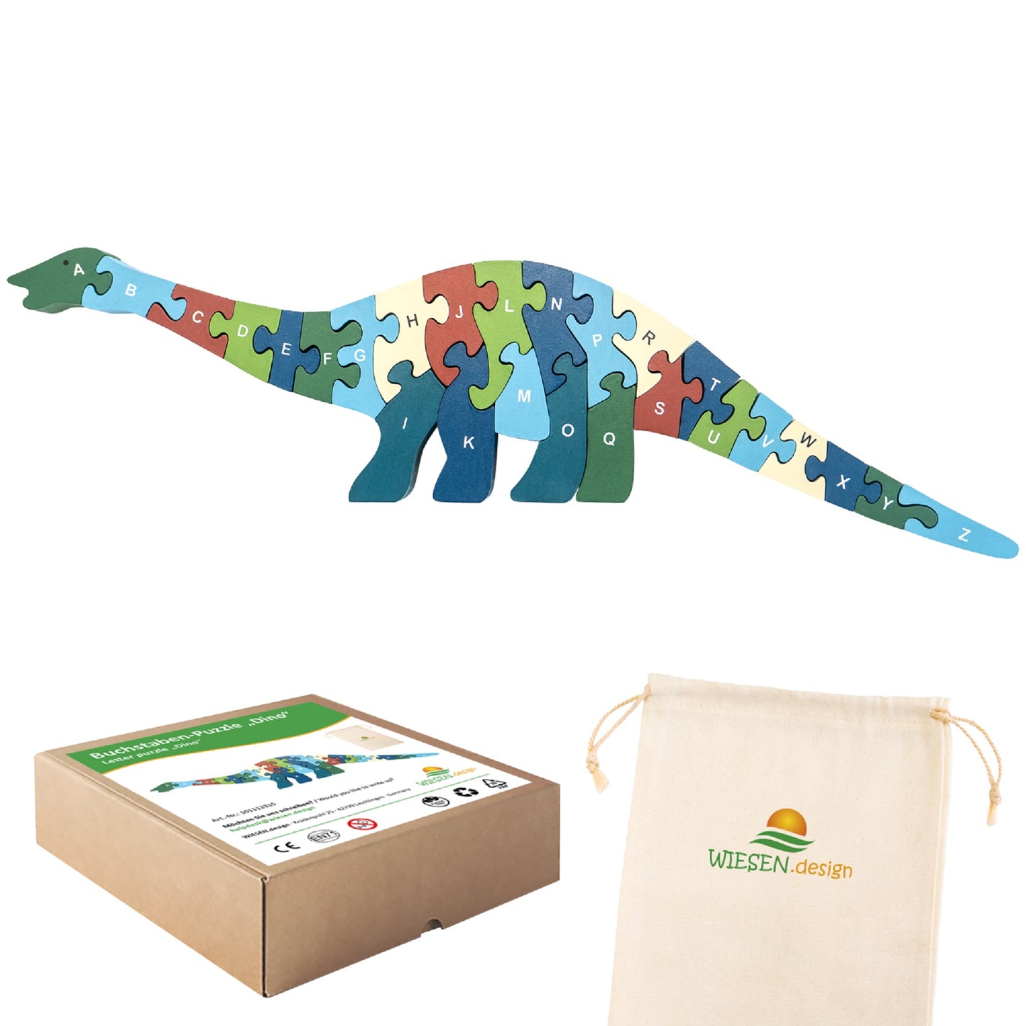 Buchstabenpuzzle DINO für Kinder - EN71 geprüft
