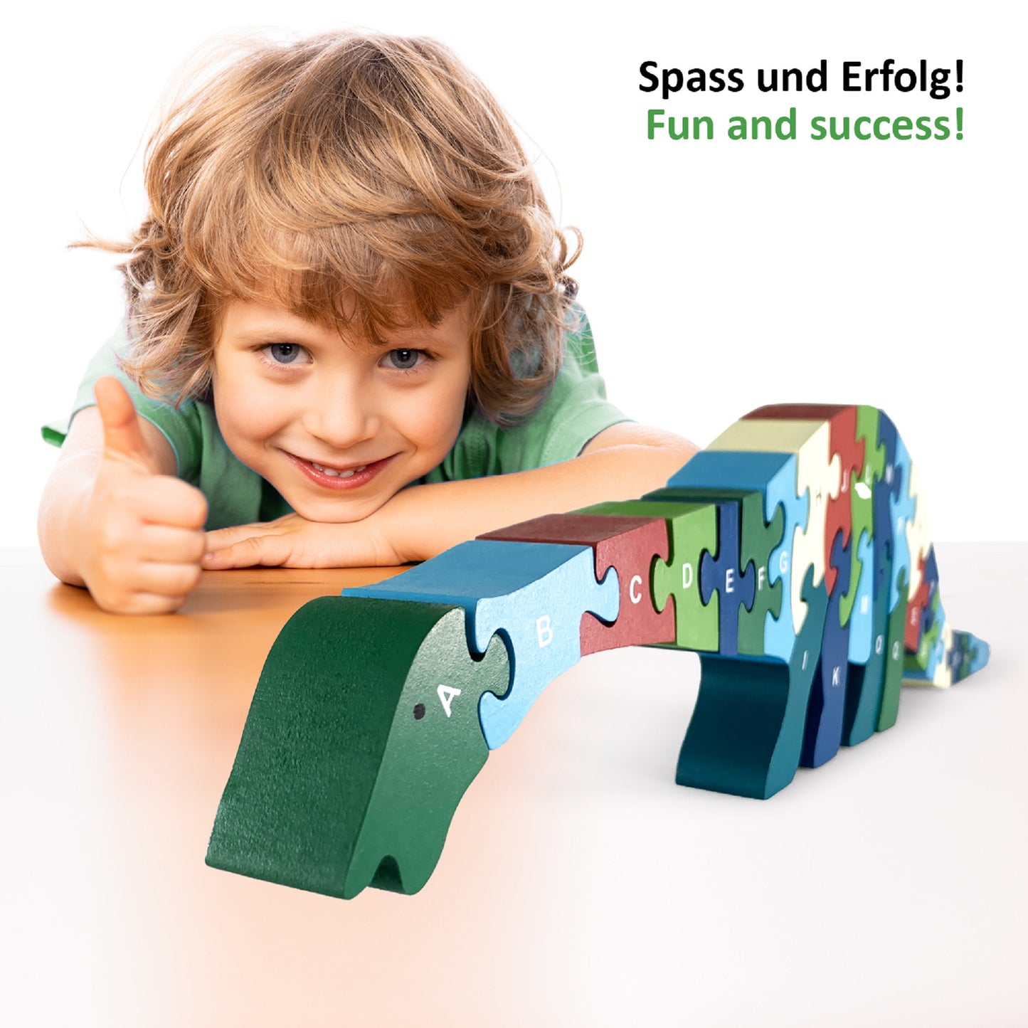 Buchstabenpuzzle DINO für Kinder - EN71 geprüft