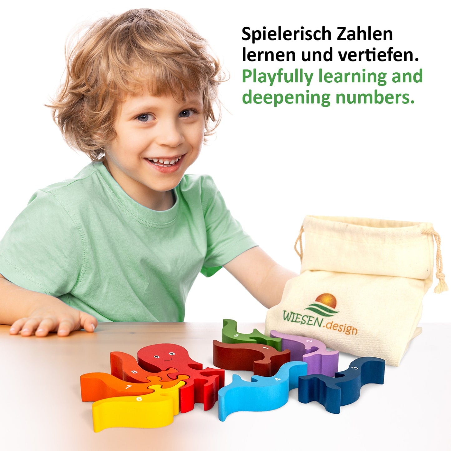 Zahlenpuzzle KLEINE KRAKE für Kinder - EN71 geprüft