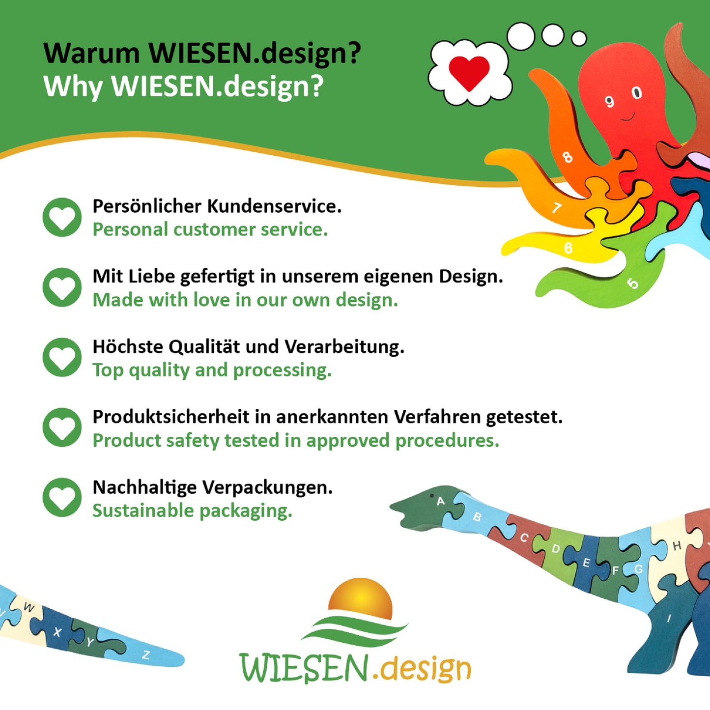 Zahlenpuzzle KLEINE KRAKE für Kinder - EN71 geprüft
