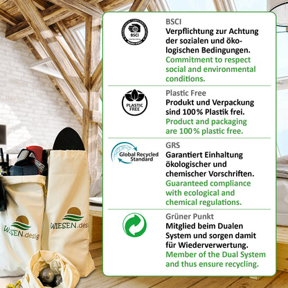 Premium-Baumwollbeutel, B47xH70cm, einzigartig in 280 g/m² schwerer Baumwolle
