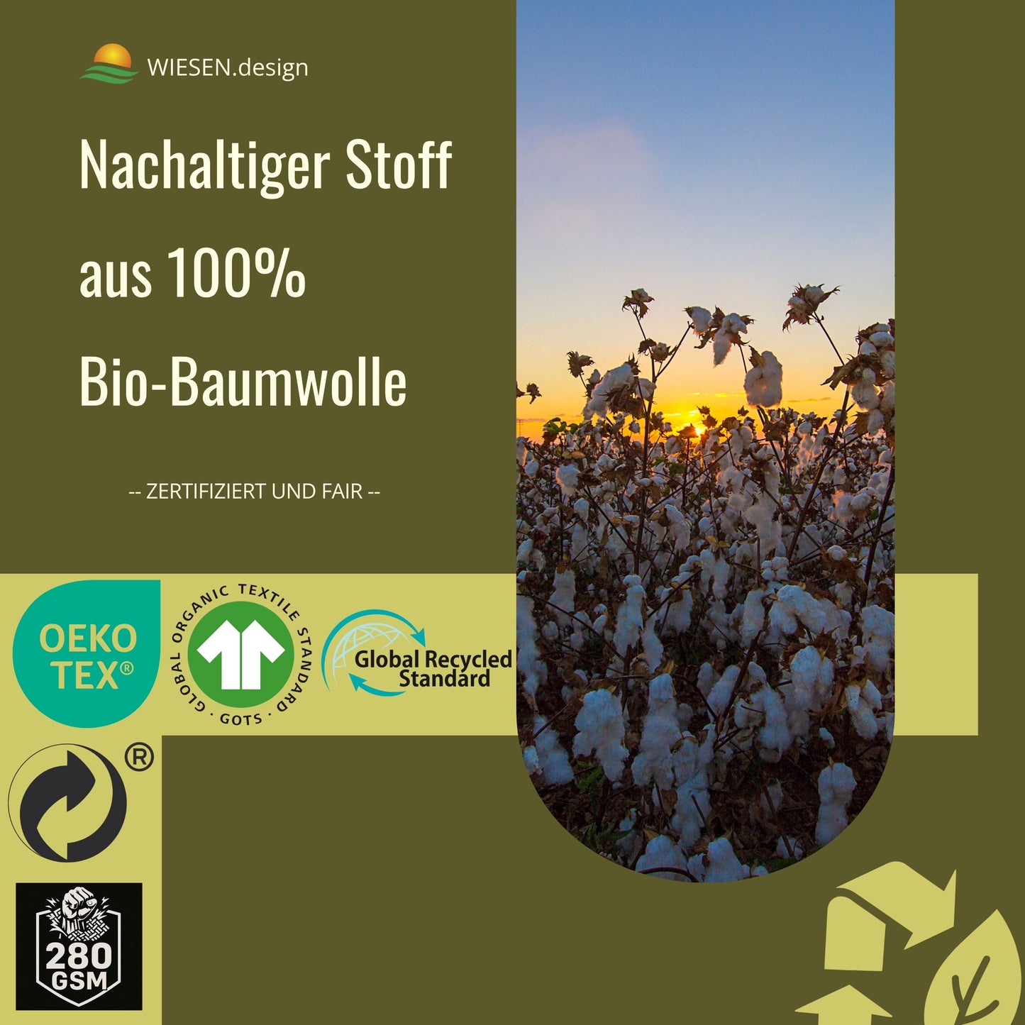 Baumwollsäckchen - 280 g/m² OEKO-TEX® zertifizierte Heavy-Duty Baumwolle, 10x15 cm - 6 St. Säckchen, Säckchen zum befüllen, Stoffbeutel klein