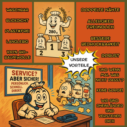 Beutel - 280 g/m² OEKO-TEX® zertifizierte Heavy-Duty Baumwolle, 20x30 cm - 14 St. Stoffbeutel mit Kordelzug, Plotter Rohlige, Geschenksäckchen