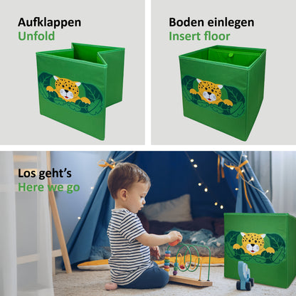 Spielzeugkiste DSCHUNGEL 27L (4 Stück) - passend für Kallax-Regal