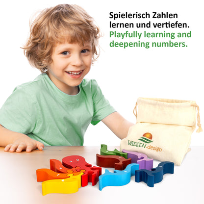 Zahlenpuzzle KLEINE KRAKE für Kinder - EN71 geprüft